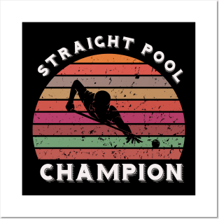 Straight pool champion - billiards sunset Posters and Art